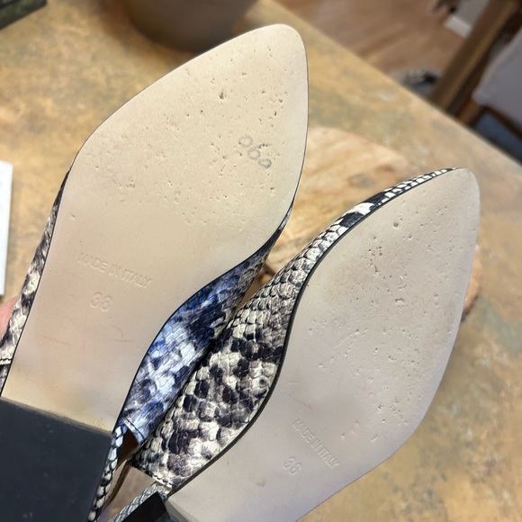 Elegant Black , Gray and White Slingback Italian Shoes - Picture 7 of 7